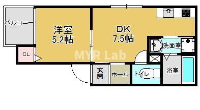 西鉄天神大牟田線 井尻駅 徒歩5分 3階建 築9年の間取り写真
