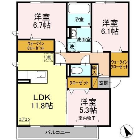 PARK HILLSMIYAKO Dの間取り写真