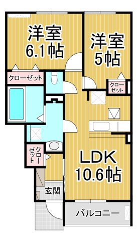 プラシード2 B棟の間取り写真