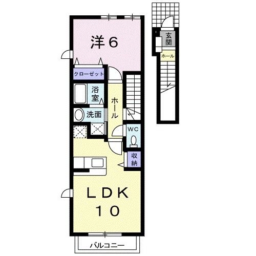 新居浜市喜光地町のアパートの間取り