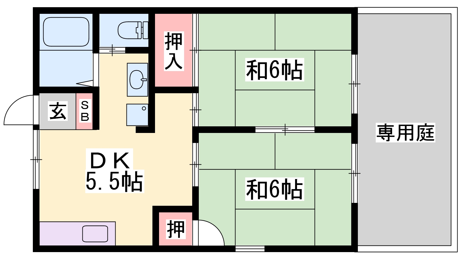 姫路市砥堀のアパートの間取り