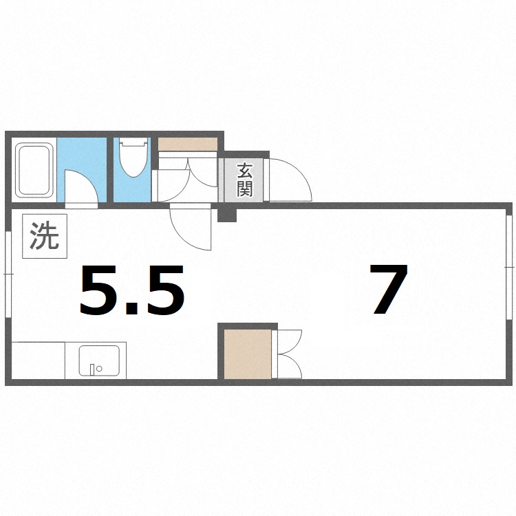 北海道札幌市北区北二十一条西７（アパート）の賃貸物件の間取り