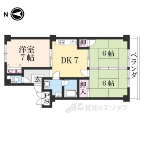 コーポラス間宮２の間取り