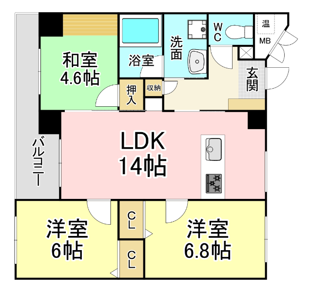 ニューガイアソラーレ下石田の間取り