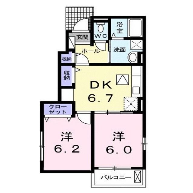 府中市高木町のアパートの間取り