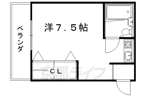 京都市右京区西院西高田町のマンションの間取り