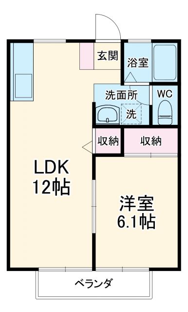 岐阜市薮田中のアパートの間取り