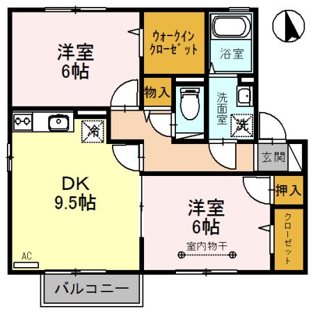 吉田郡永平寺町松岡室のアパートの間取り