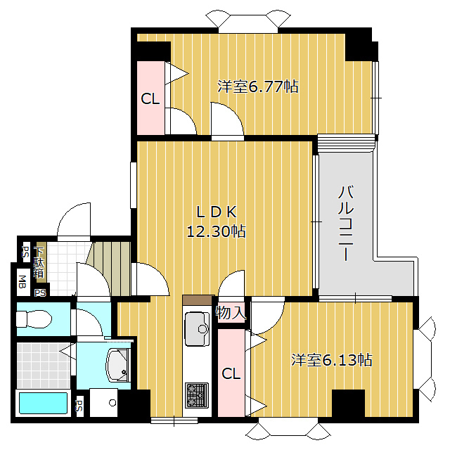 エンブル・ピュア梅屋町の間取り