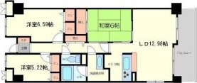 大阪市浪速区日本橋東のマンションの間取り