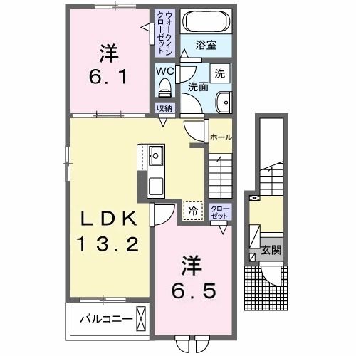 渋川市阿久津のアパートの間取り