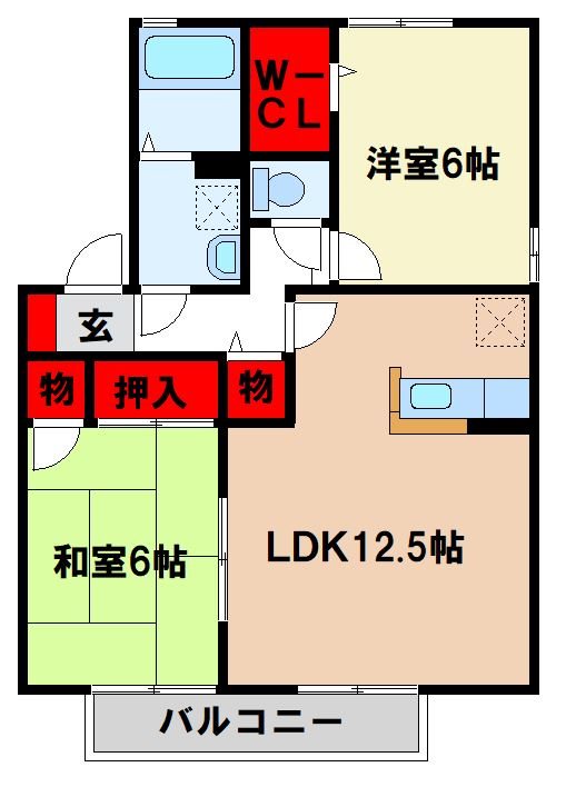 グランシャリオ篠隈Cの間取り