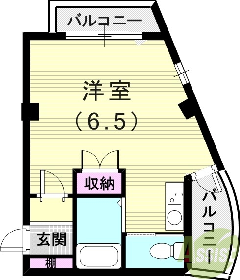 神戸市灘区稗原町のマンションの間取り