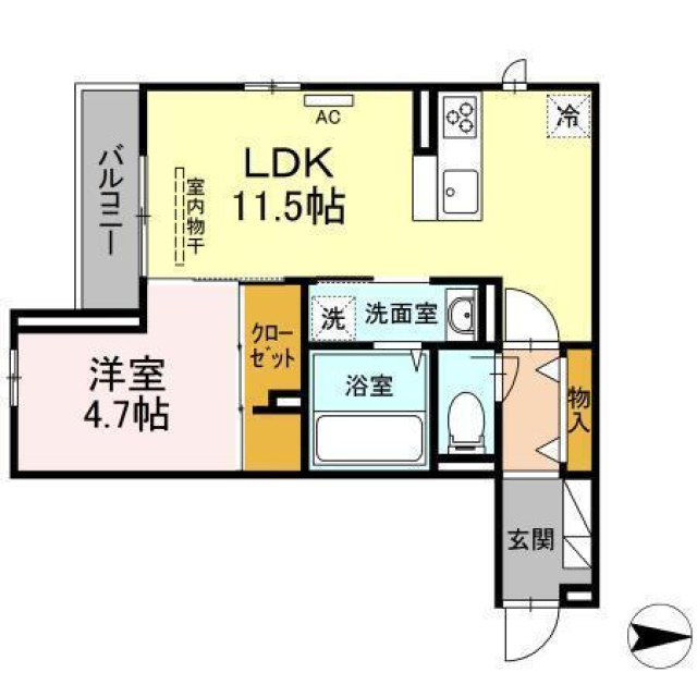 【松山市南江戸のアパートの間取り】