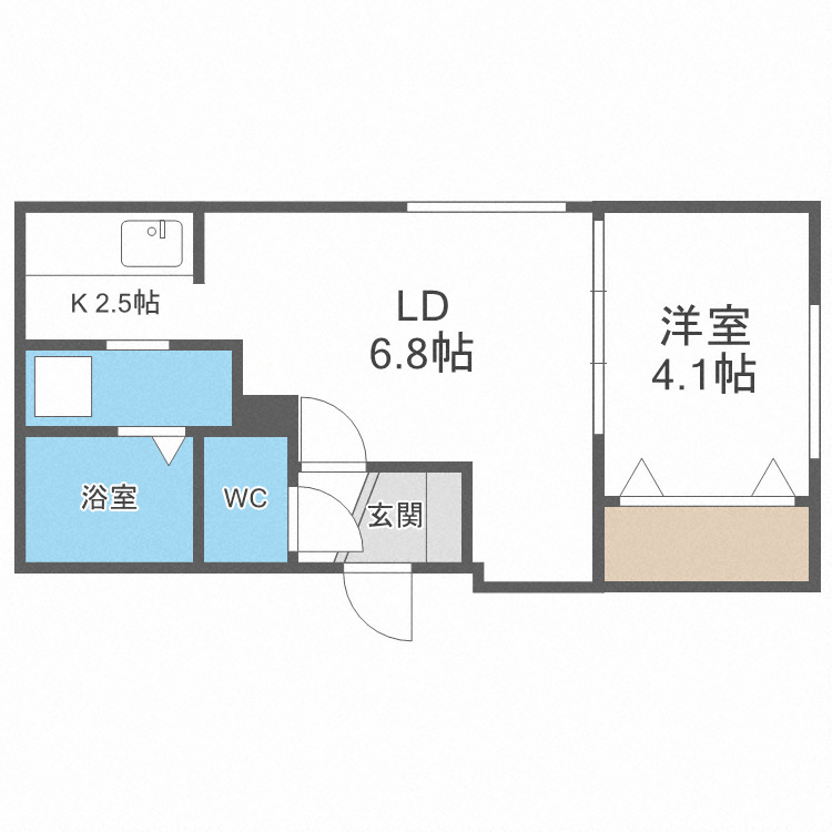 札幌市北区北三十条西のマンションの間取り