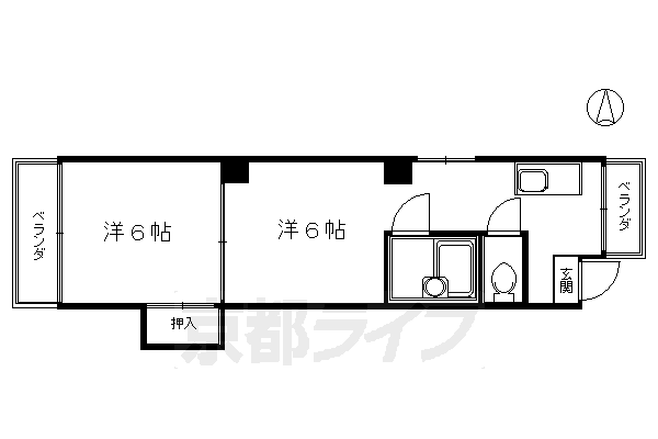 京都市下京区下鱗形町のマンションの間取り