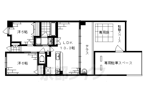 京都市伏見区深草柴田屋敷町のマンションの間取り