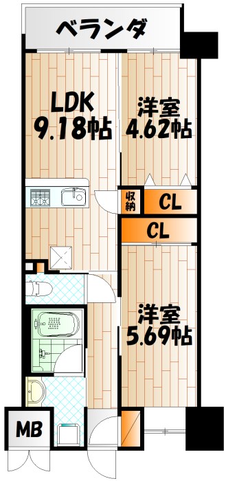 ウイングス門司駅前の間取り