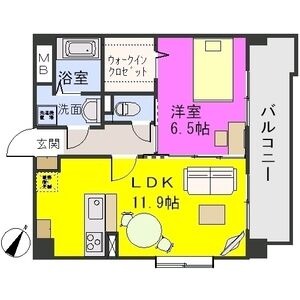 福岡市博多区吉塚のマンションの間取り