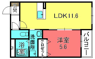 栗東市下戸山のマンションの間取り