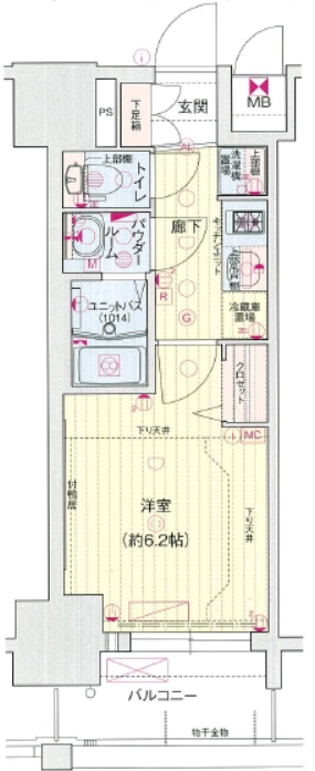 プレサンスＳＡＫＡＥフロントの間取り