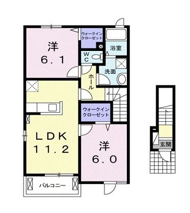 栗原市築館のアパートの間取り