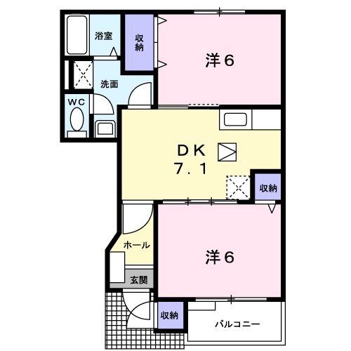 度会郡玉城町下田辺のアパートの間取り