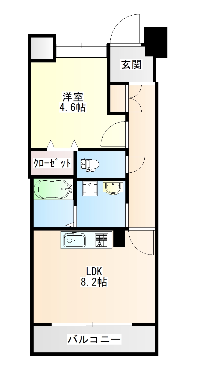 仙台市若林区清水小路のマンションの間取り