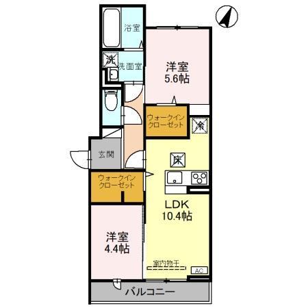 新潟市中央区本馬越のアパートの間取り