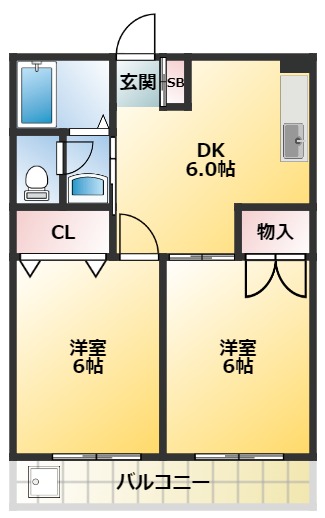 荒川区東尾久のマンションの間取り