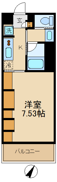 松戸市竹ケ花のマンションの間取り