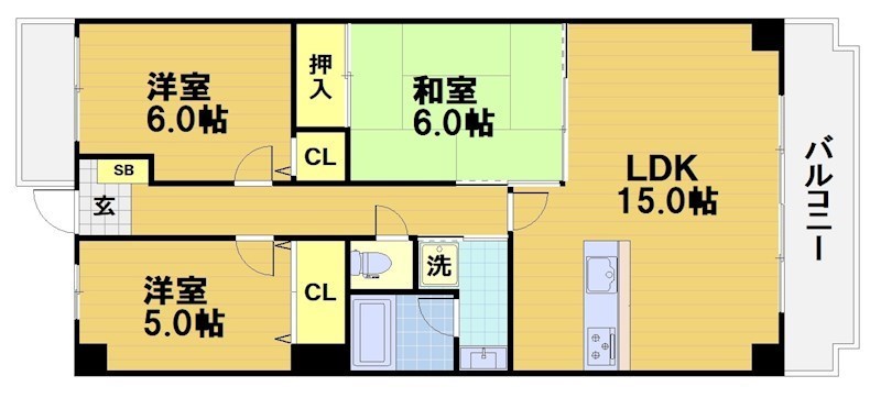 アメニティ双ケ丘の間取り