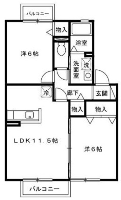 サニーフィールドBの間取り