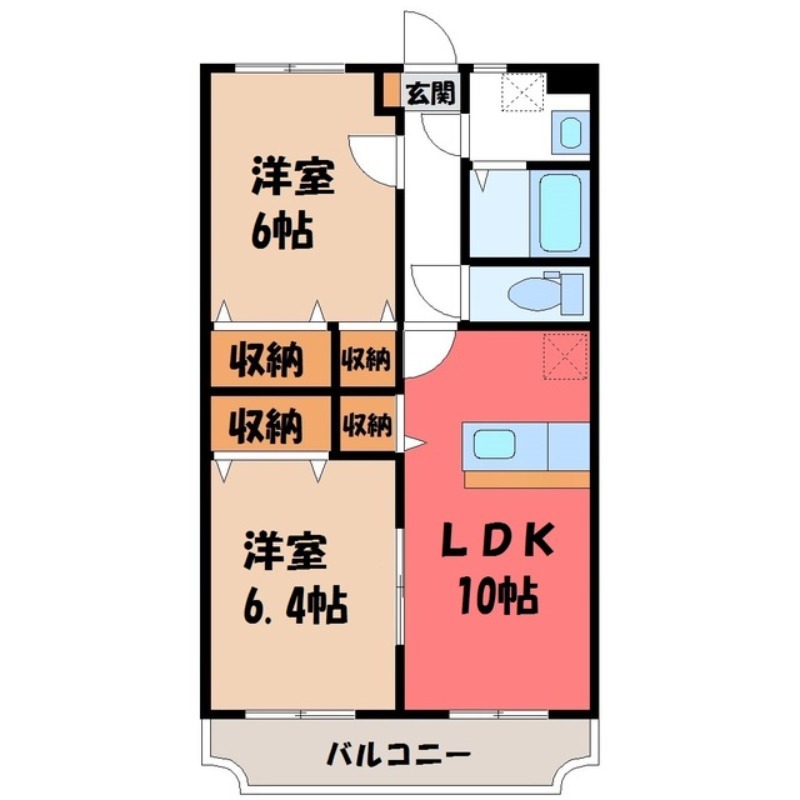 下野市大光寺のマンションの間取り