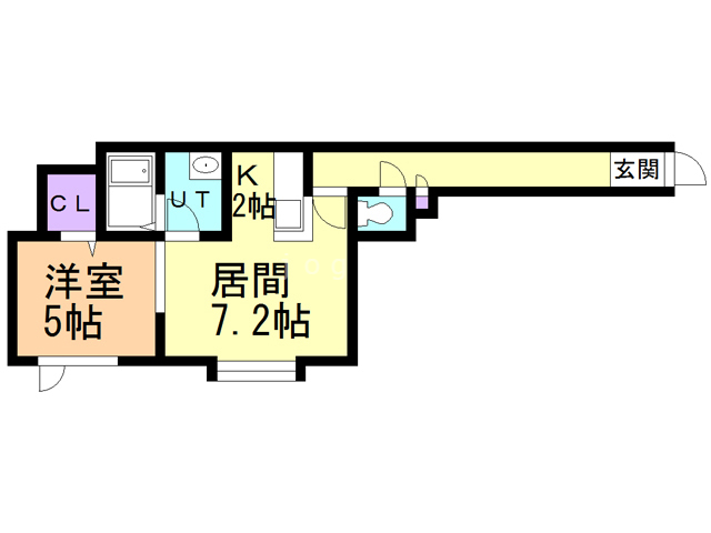 札幌市白石区菊水上町一条のアパートの間取り