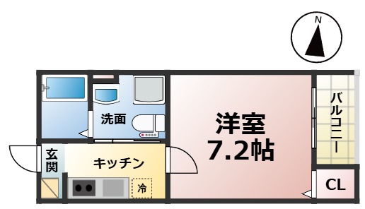 名古屋市昭和区福江のアパートの間取り