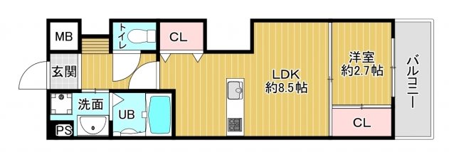 Studie小文字通りの間取り