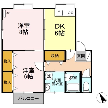 【新発田市大栄町のアパートの間取り】