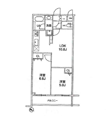 【墨田区東向島のマンションの間取り】