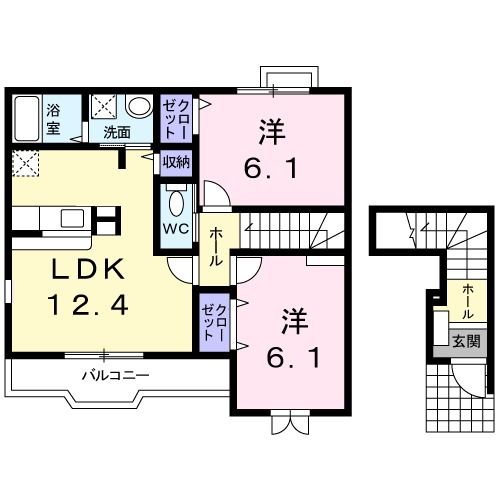 那珂市菅谷のアパートの間取り