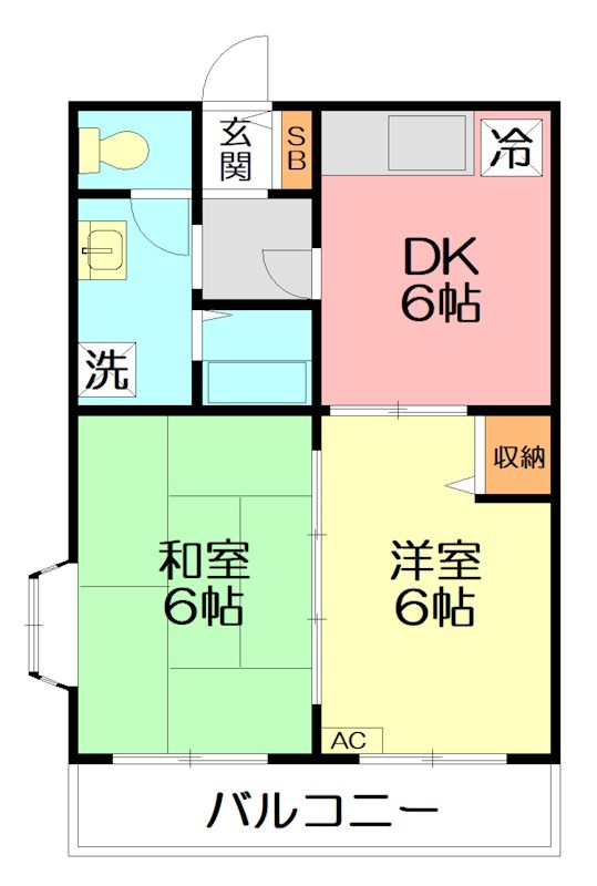 伊勢原市東成瀬のマンションの間取り