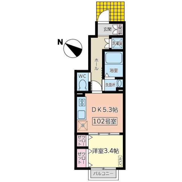 Ｅｓｃｏｎｄｉｔｅ川内　Ａ棟の間取り