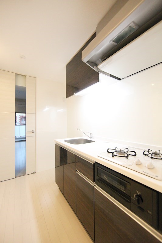 キッチン　システムキッチン（ガス2口コンロ、グリル付）