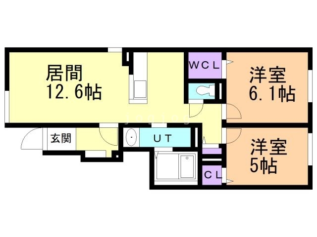 夕張郡栗山町中央のアパートの間取り
