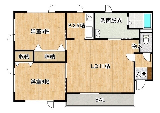 コーポハッピーリバーIIの間取り