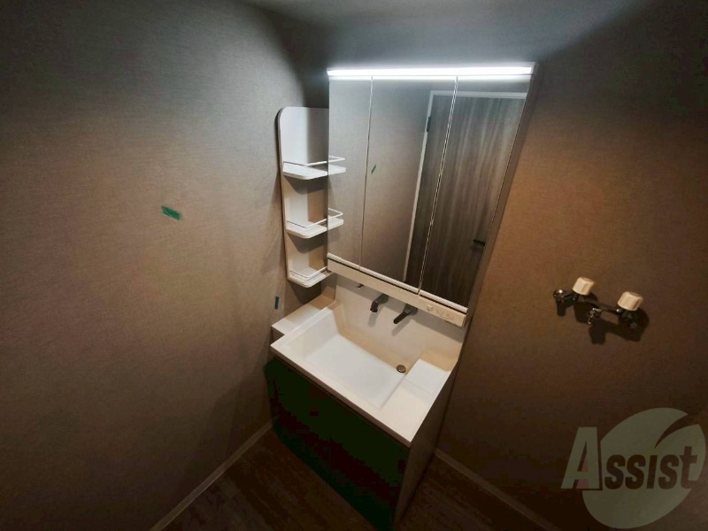 洗面設備　シャンプードレッサー。身支度はここでばっちりですね。