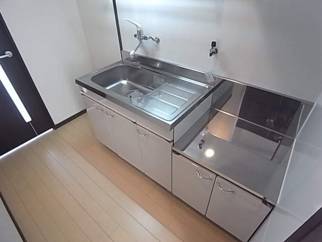 キッチン　単身物件では嬉しいガスキッチン