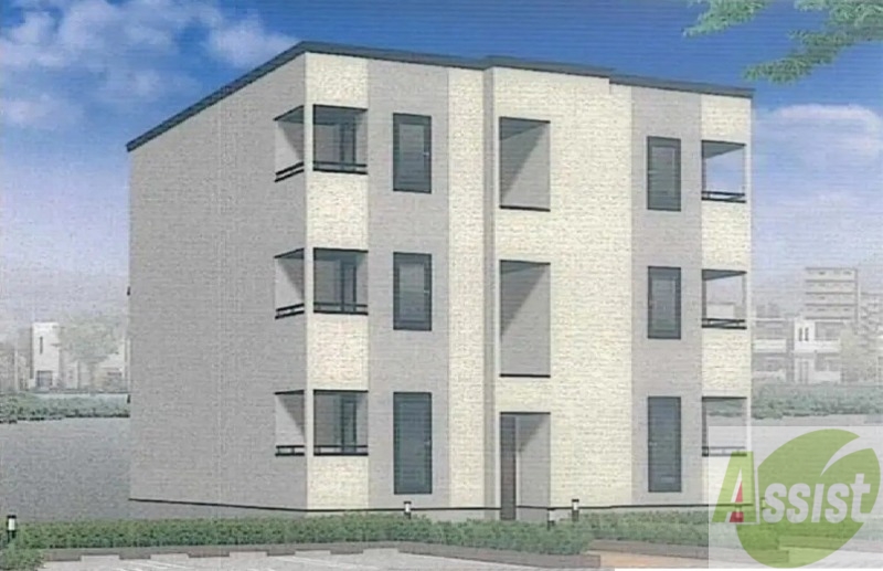 建物外観　外観予想パース　札幌市白石区「Ｍａｌｉｅ　ＳＡＫＵＲＡ」