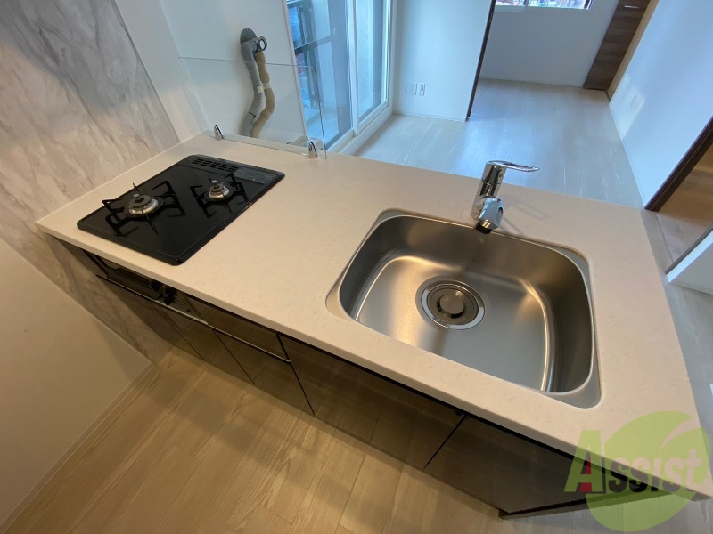 キッチン　２口システムキッチンですのですぐにお料理に使えます！