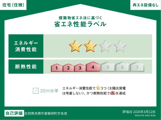 建物外観　省エネ性能ラベル